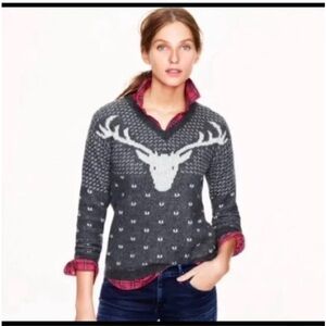 J Crew Festive Deer Sweater